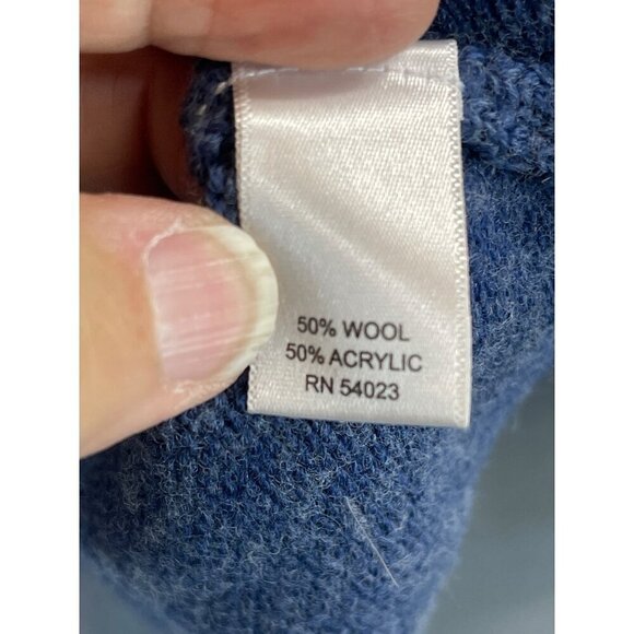 BANANA REPUBLLIC 50%‎ ITALIAN WOOL MEN'S SZ M BLUE WITH SNAP DETAIL - Picture 3 of 15